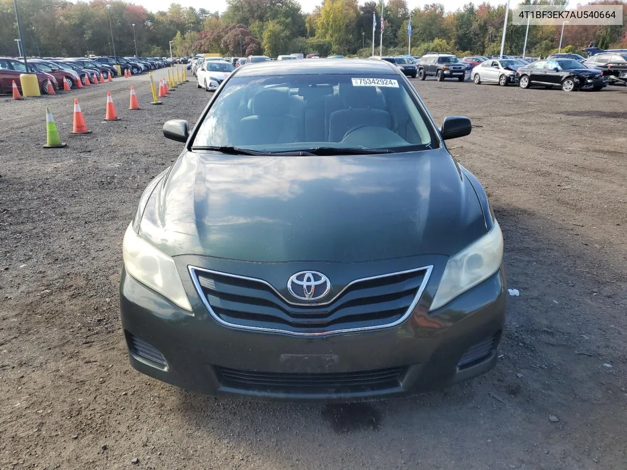 2010 Toyota Camry Base VIN: 4T1BF3EK7AU540664 Lot: 75342924