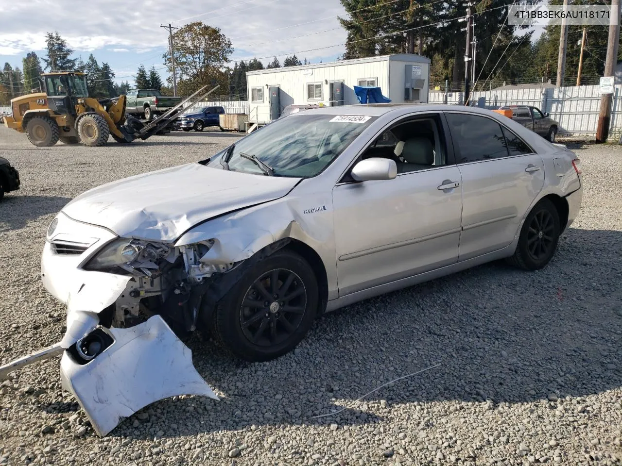 2010 Toyota Camry Hybrid VIN: 4T1BB3EK6AU118171 Lot: 75914524