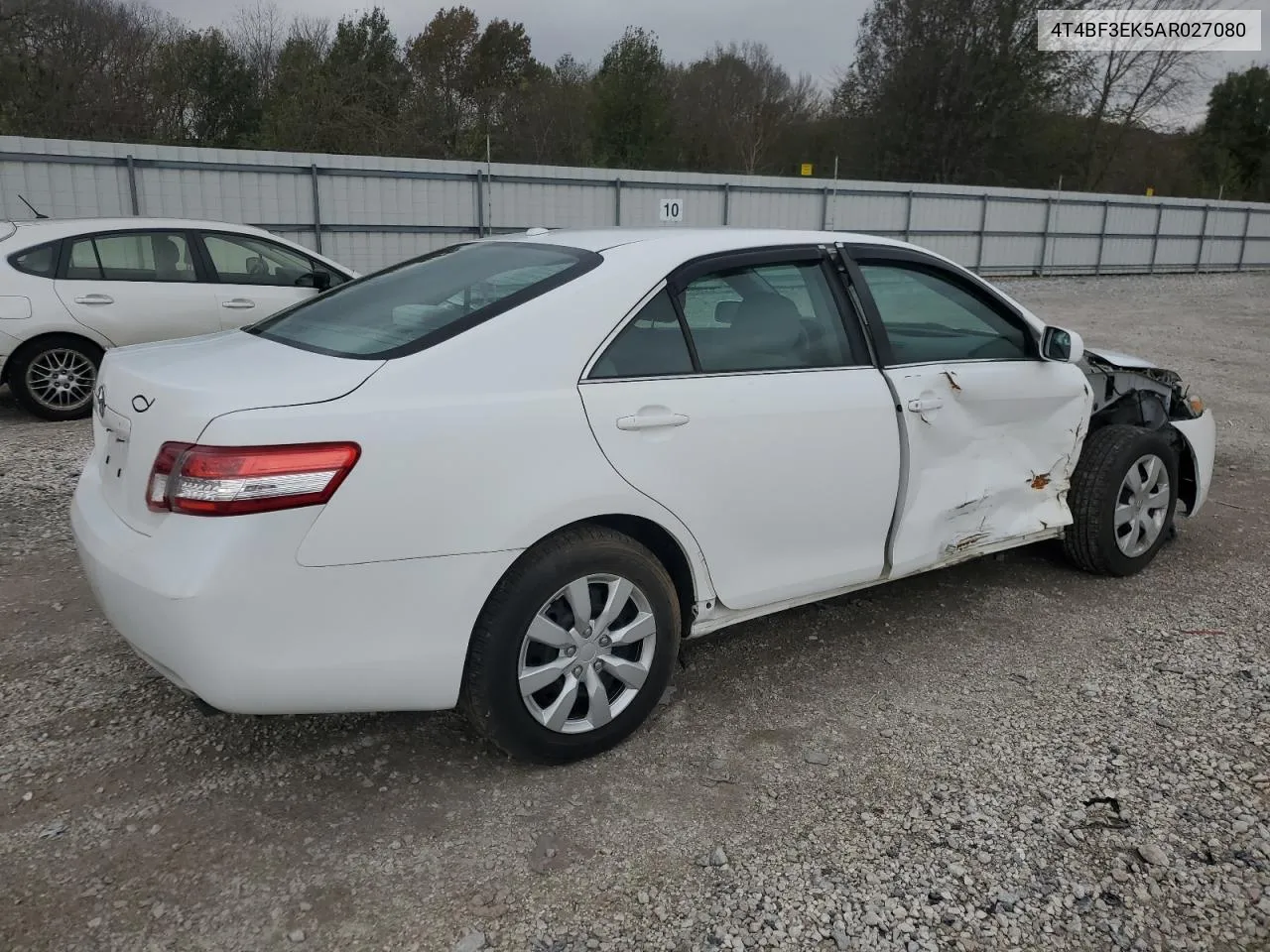 2010 Toyota Camry Base VIN: 4T4BF3EK5AR027080 Lot: 80211564