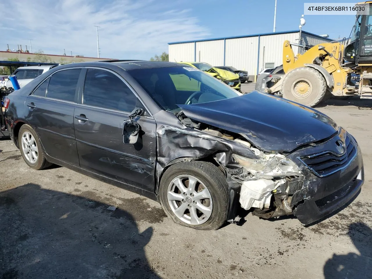 2011 Toyota Camry Base VIN: 4T4BF3EK6BR116030 Lot: 57274023