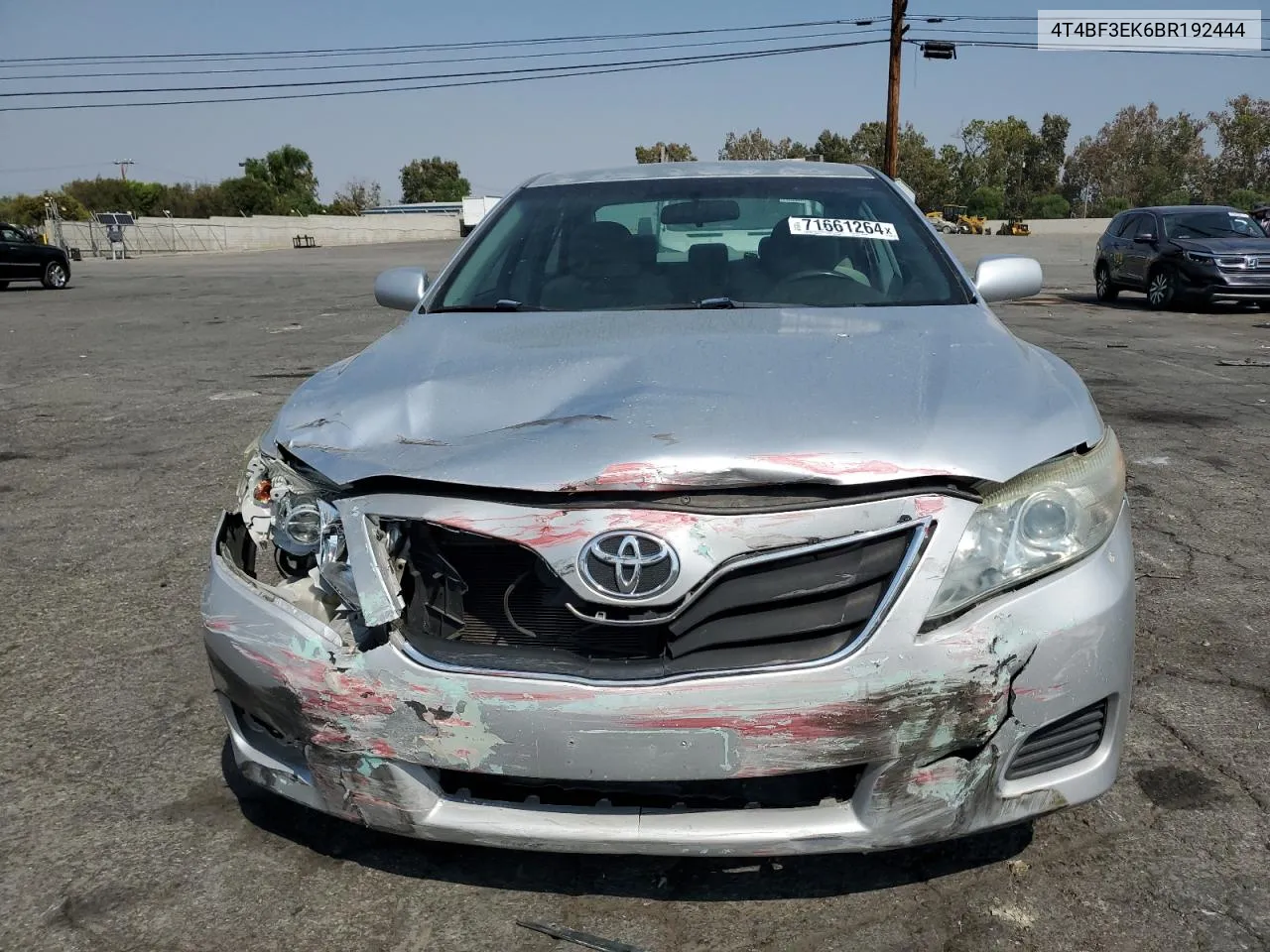 2011 Toyota Camry Base VIN: 4T4BF3EK6BR192444 Lot: 71661264