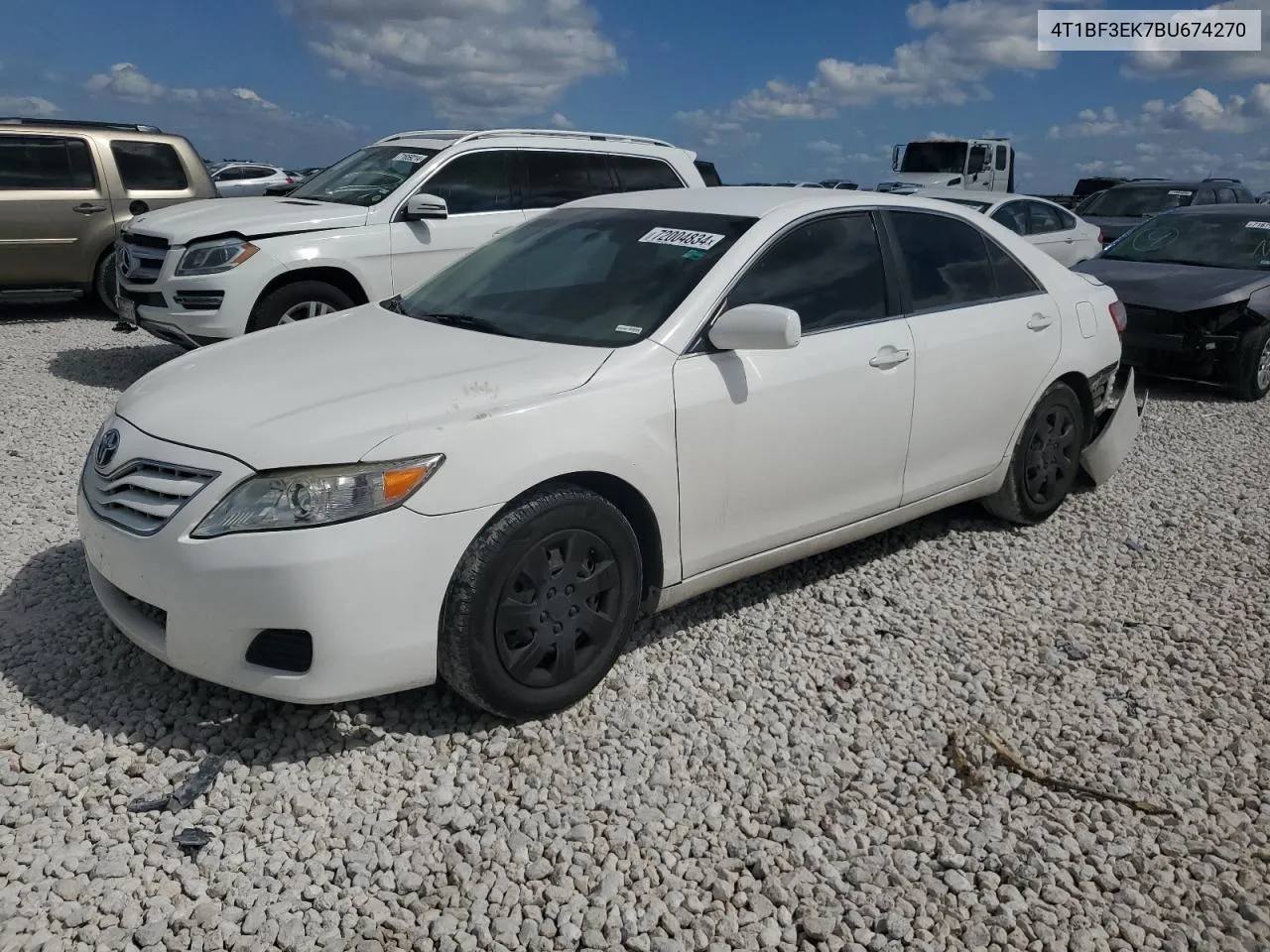 2011 Toyota Camry Base VIN: 4T1BF3EK7BU674270 Lot: 72004834