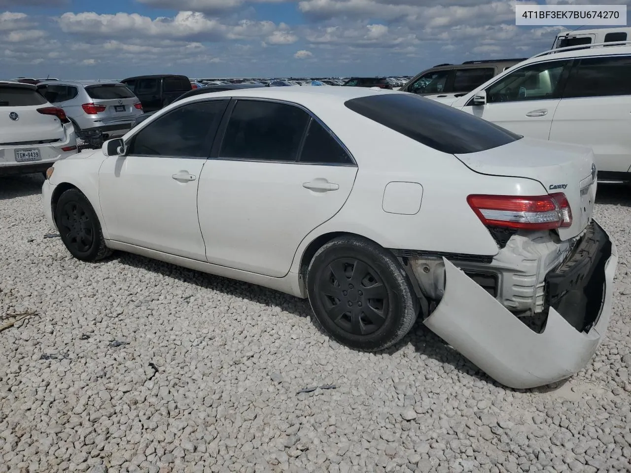 2011 Toyota Camry Base VIN: 4T1BF3EK7BU674270 Lot: 72004834