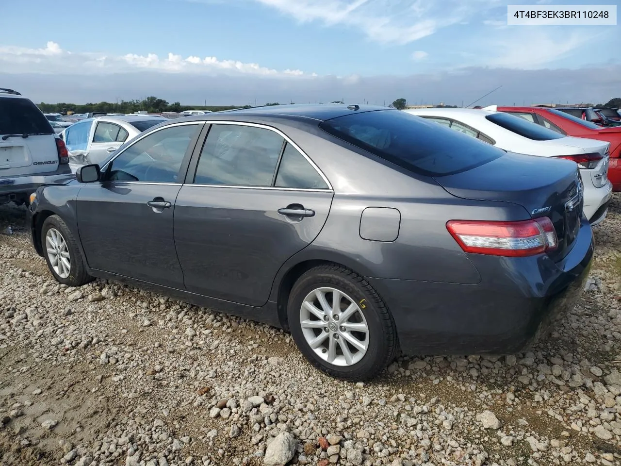 2011 Toyota Camry Base VIN: 4T4BF3EK3BR110248 Lot: 72276694