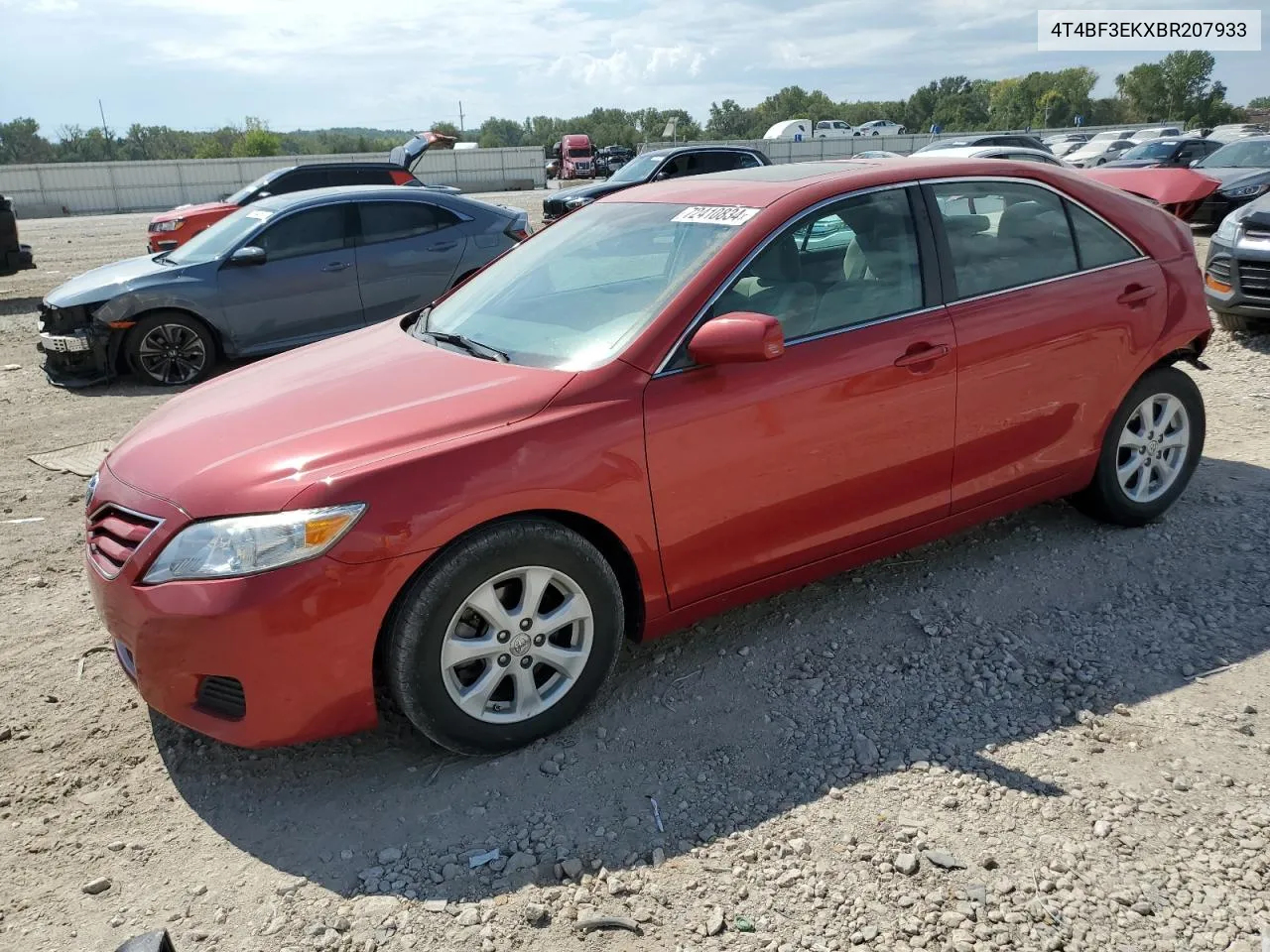 2011 Toyota Camry Base VIN: 4T4BF3EKXBR207933 Lot: 72410834