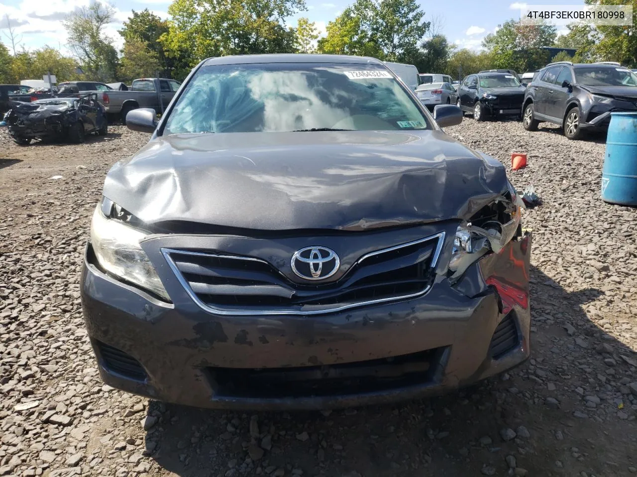 2011 Toyota Camry Base VIN: 4T4BF3EK0BR180998 Lot: 72464324