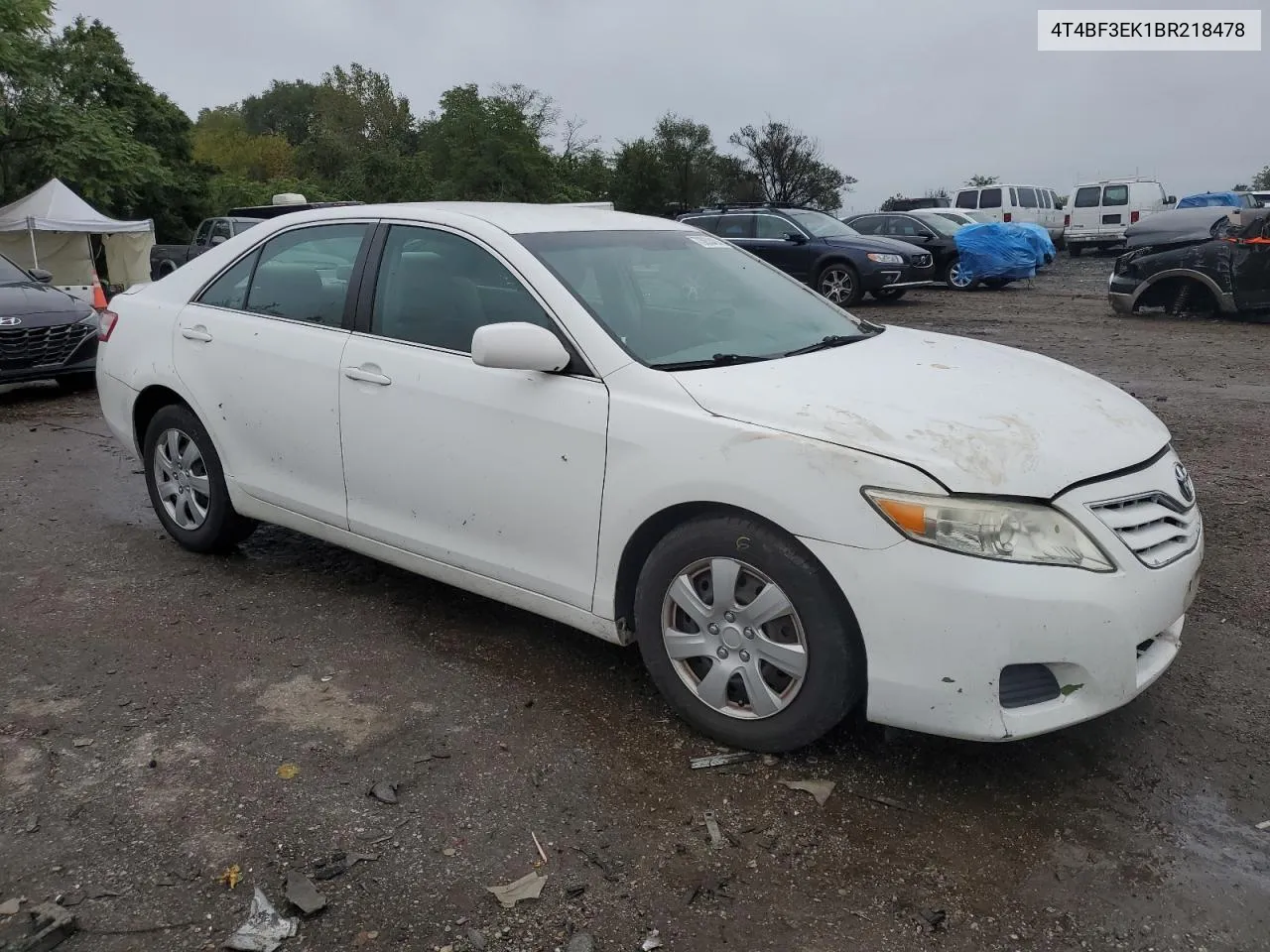 2011 Toyota Camry Base VIN: 4T4BF3EK1BR218478 Lot: 73053424