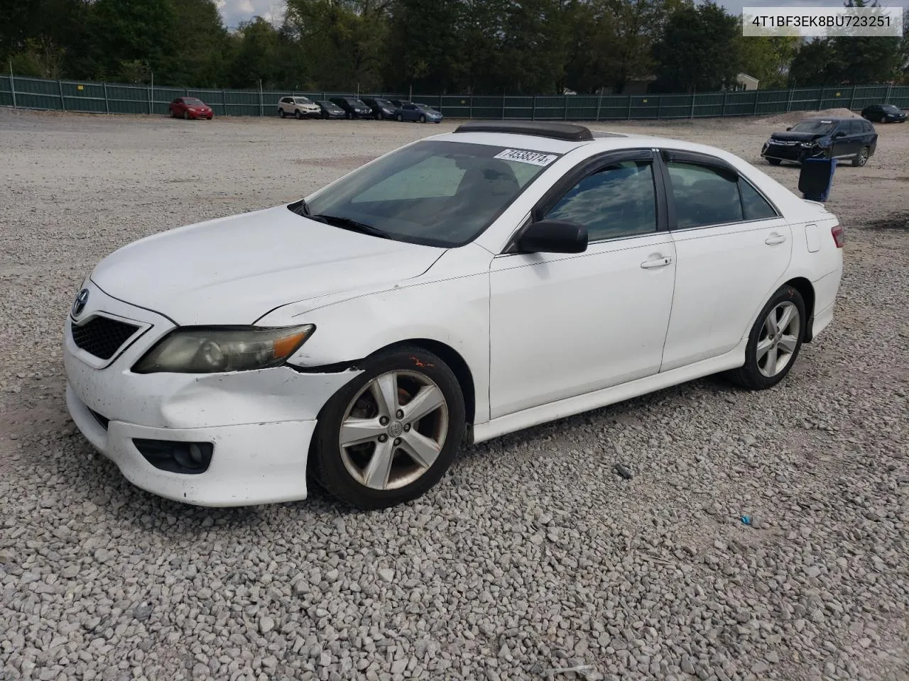 2011 Toyota Camry Base VIN: 4T1BF3EK8BU723251 Lot: 74538374