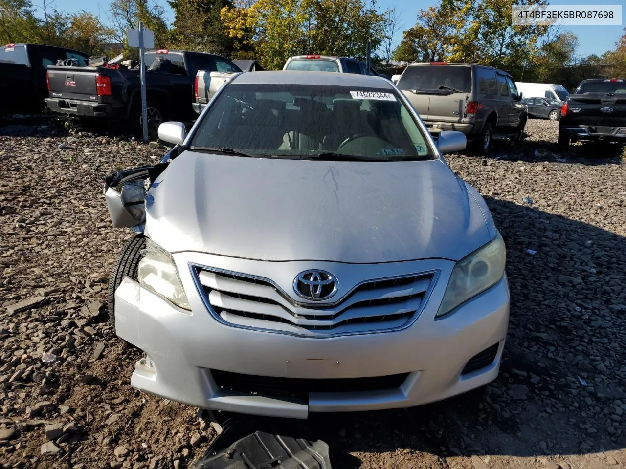 2011 Toyota Camry Base VIN: 4T4BF3EK5BR087698 Lot: 74622344