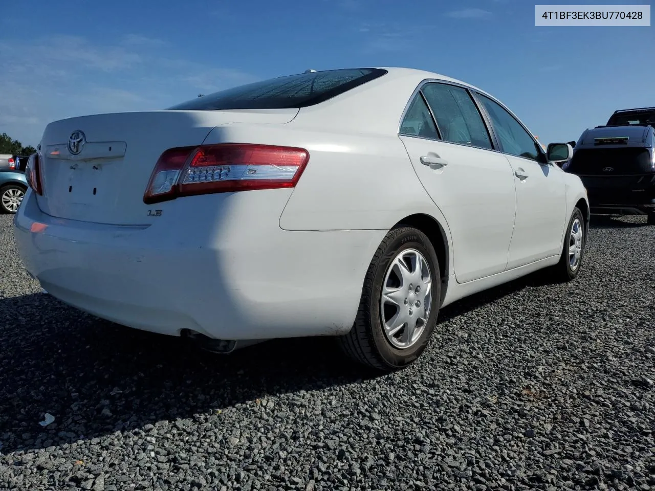 2011 Toyota Camry Base VIN: 4T1BF3EK3BU770428 Lot: 76041224