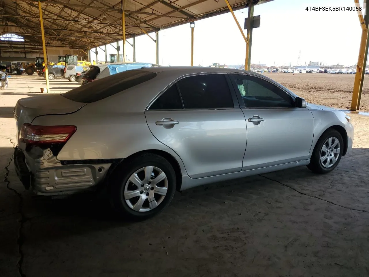 2011 Toyota Camry Base VIN: 4T4BF3EK5BR140058 Lot: 77038534