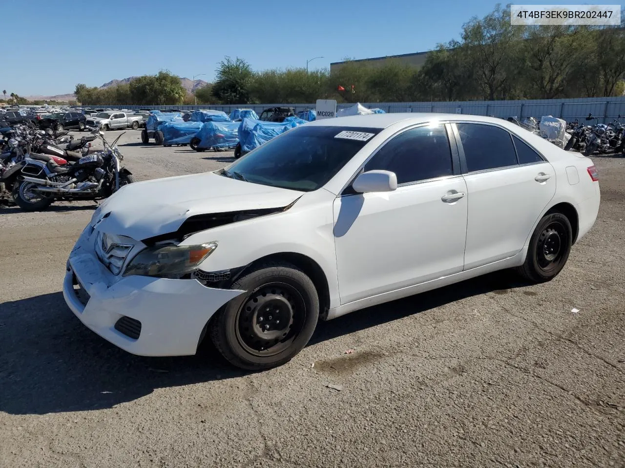 2011 Toyota Camry Base VIN: 4T4BF3EK9BR202447 Lot: 77201174