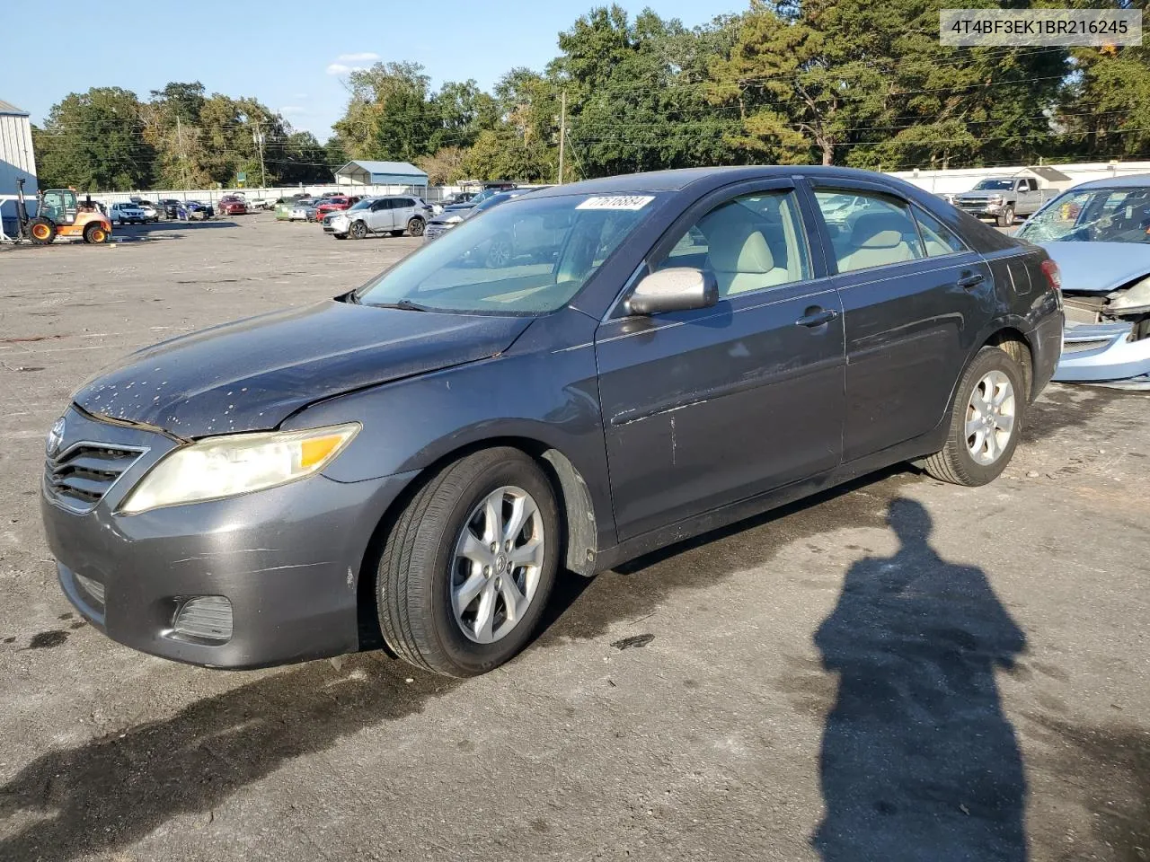 2011 Toyota Camry Base VIN: 4T4BF3EK1BR216245 Lot: 77616884