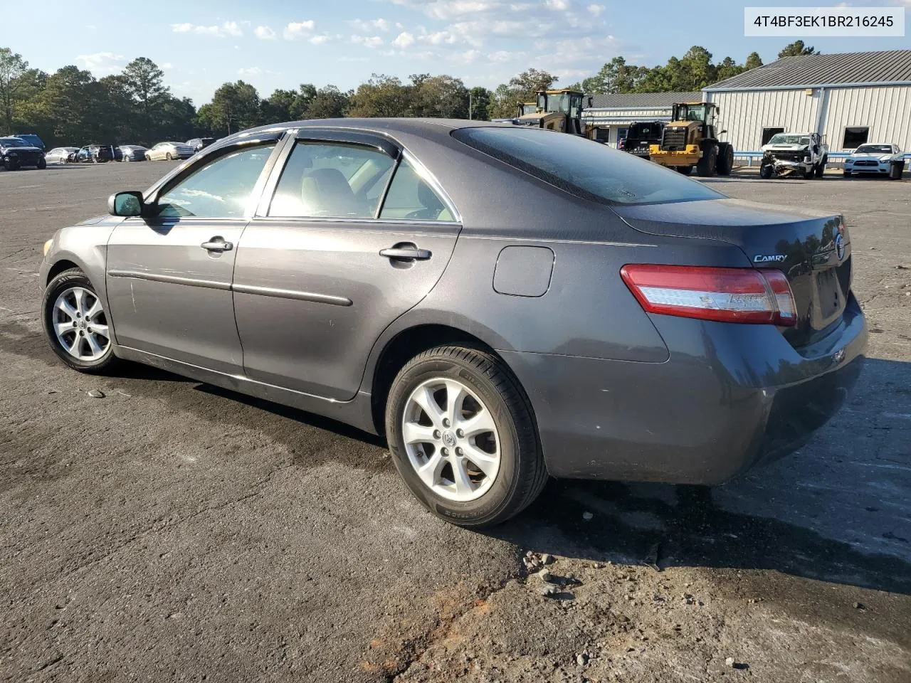 2011 Toyota Camry Base VIN: 4T4BF3EK1BR216245 Lot: 77616884