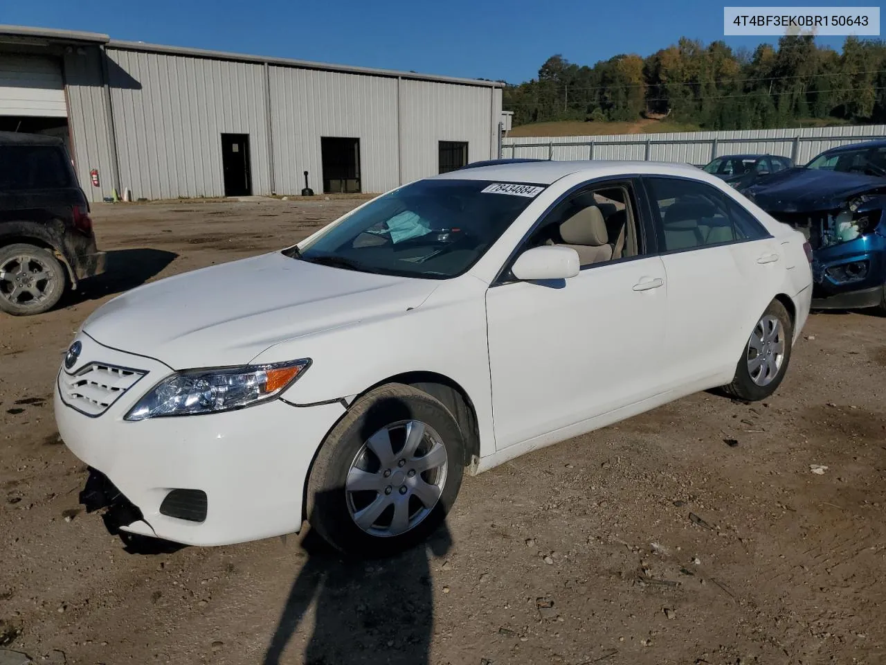 2011 Toyota Camry Base VIN: 4T4BF3EK0BR150643 Lot: 78434884