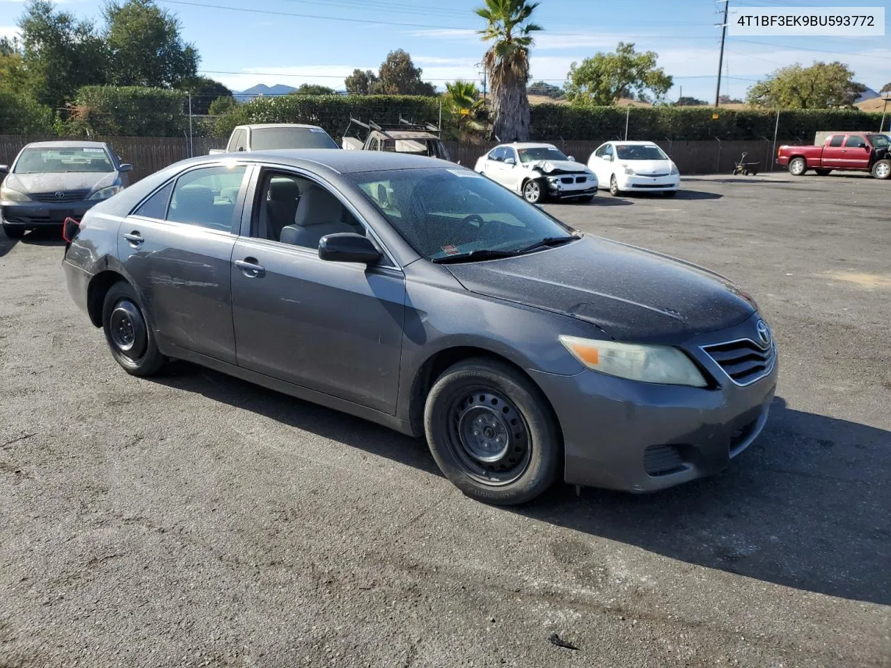 2011 Toyota Camry Base VIN: 4T1BF3EK9BU593772 Lot: 78663094