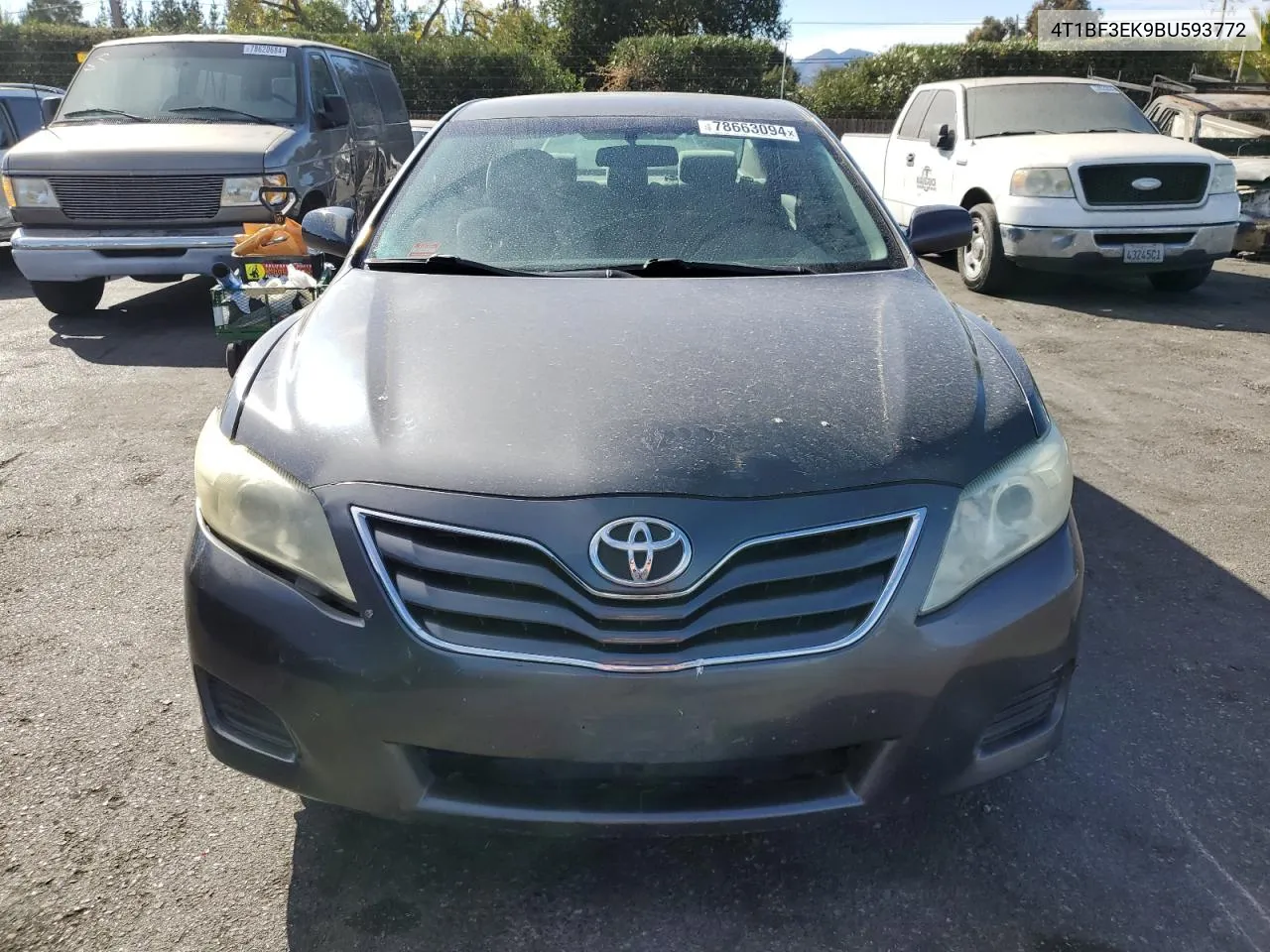 2011 Toyota Camry Base VIN: 4T1BF3EK9BU593772 Lot: 78663094