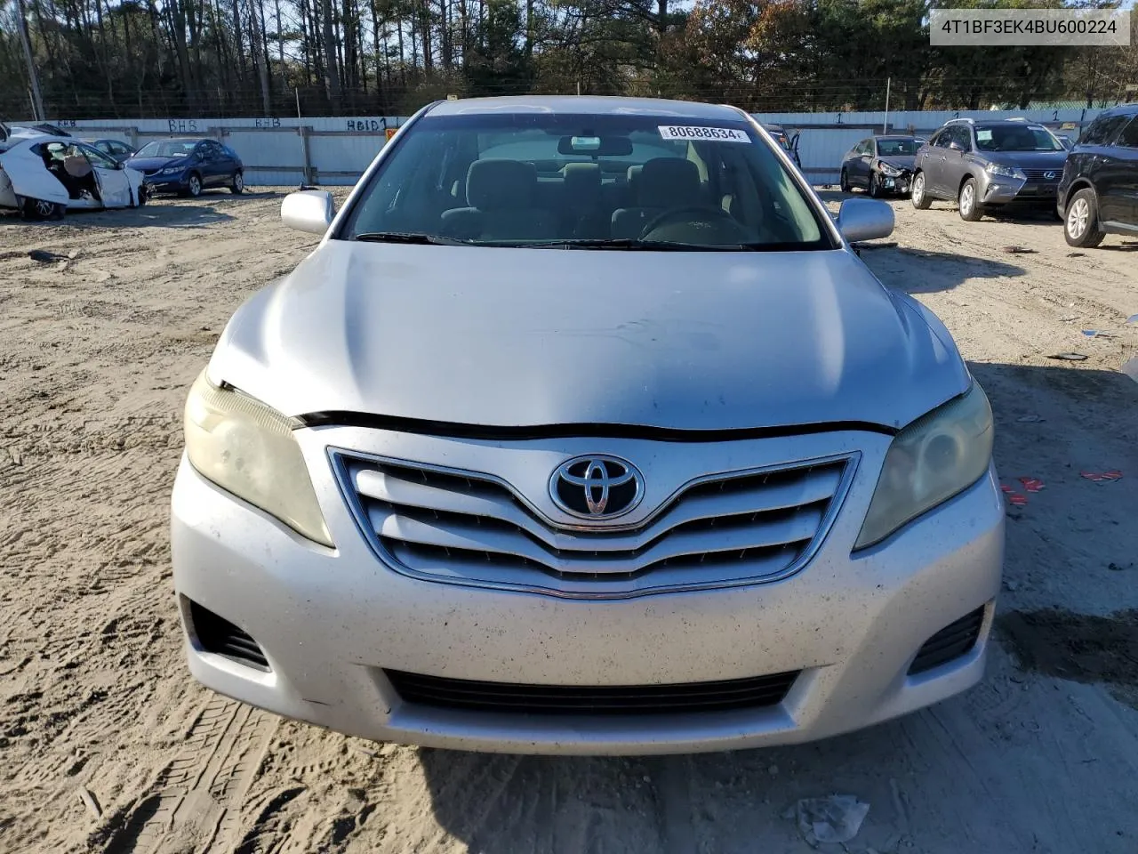 2011 Toyota Camry Base VIN: 4T1BF3EK4BU600224 Lot: 80688634