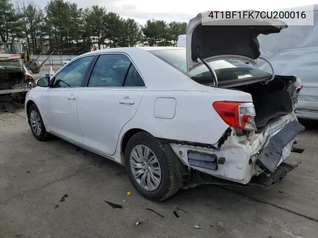 4T1BF1FK7CU200016 2012 Toyota Camry Base