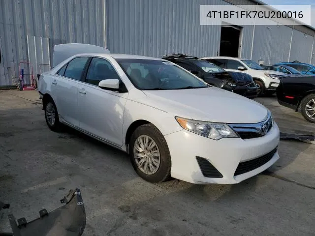 4T1BF1FK7CU200016 2012 Toyota Camry Base