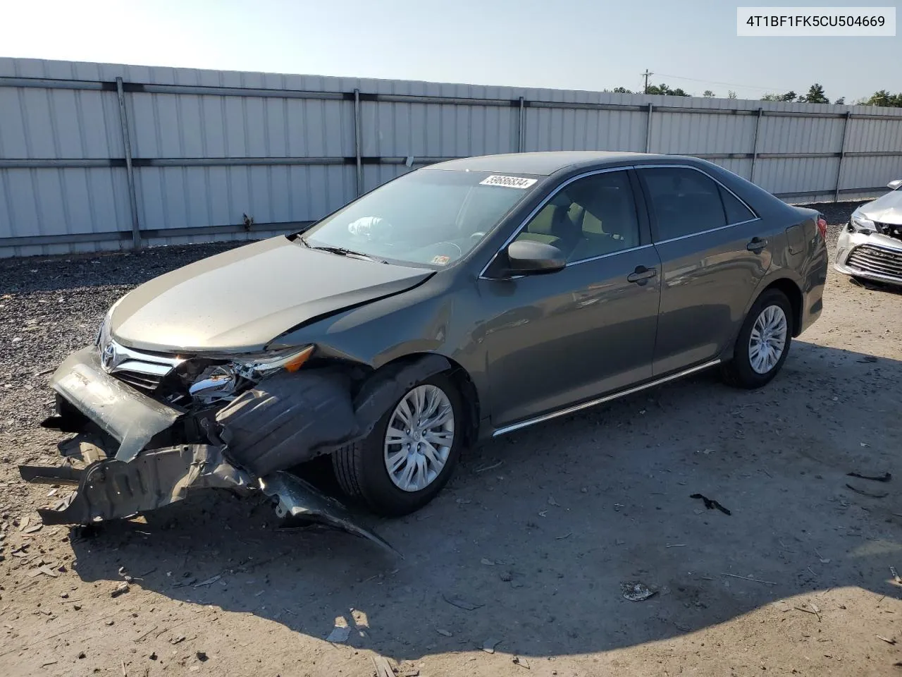 2012 Toyota Camry Base VIN: 4T1BF1FK5CU504669 Lot: 59686834