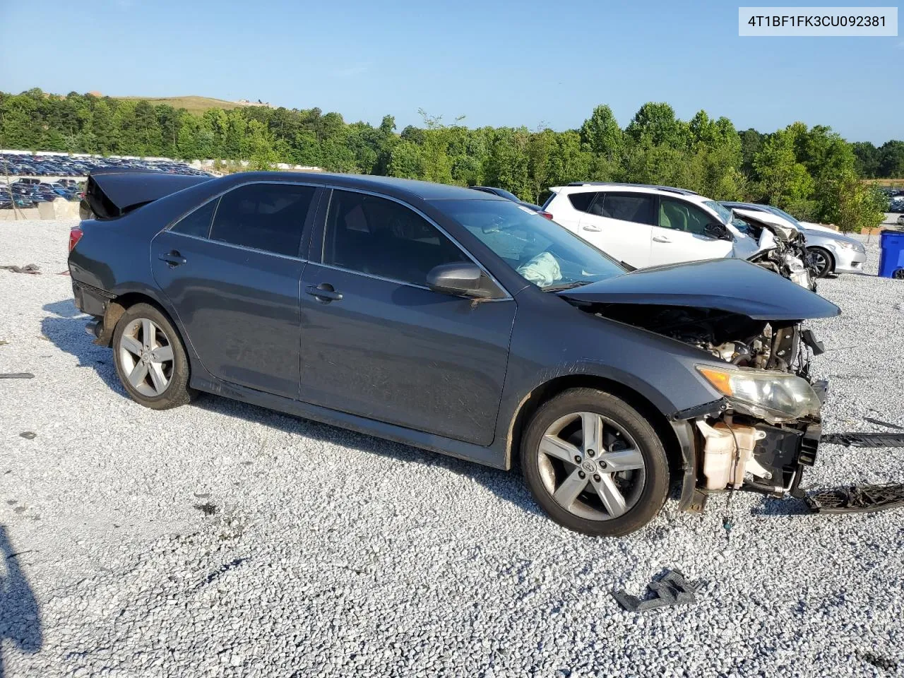 2012 Toyota Camry Base VIN: 4T1BF1FK3CU092381 Lot: 59923164