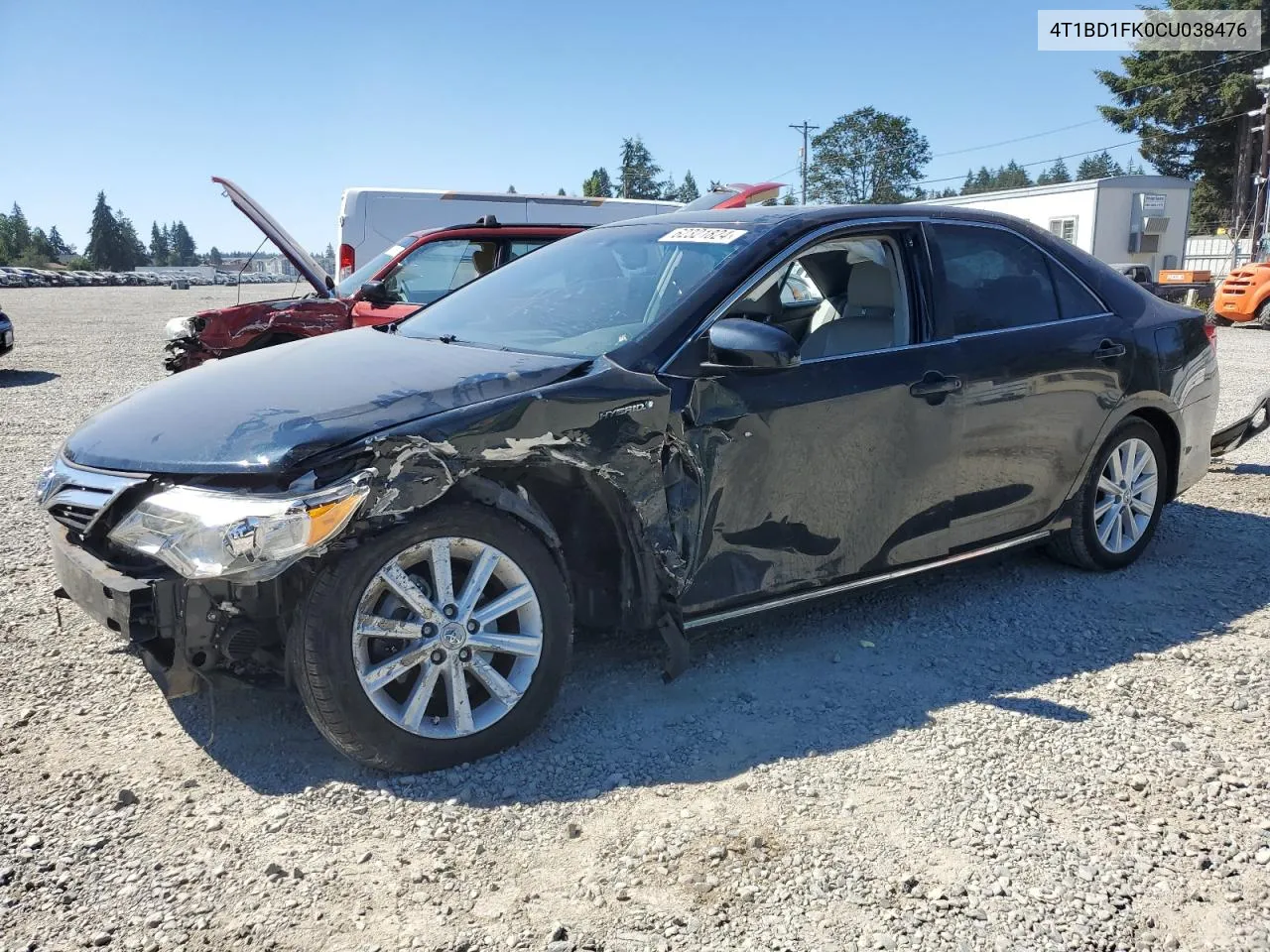 2012 Toyota Camry Hybrid VIN: 4T1BD1FK0CU038476 Lot: 62321824