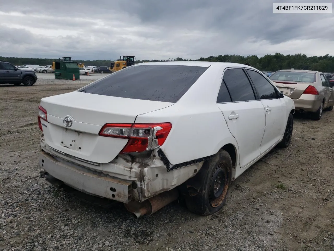 4T4BF1FK7CR211829 2012 Toyota Camry Base