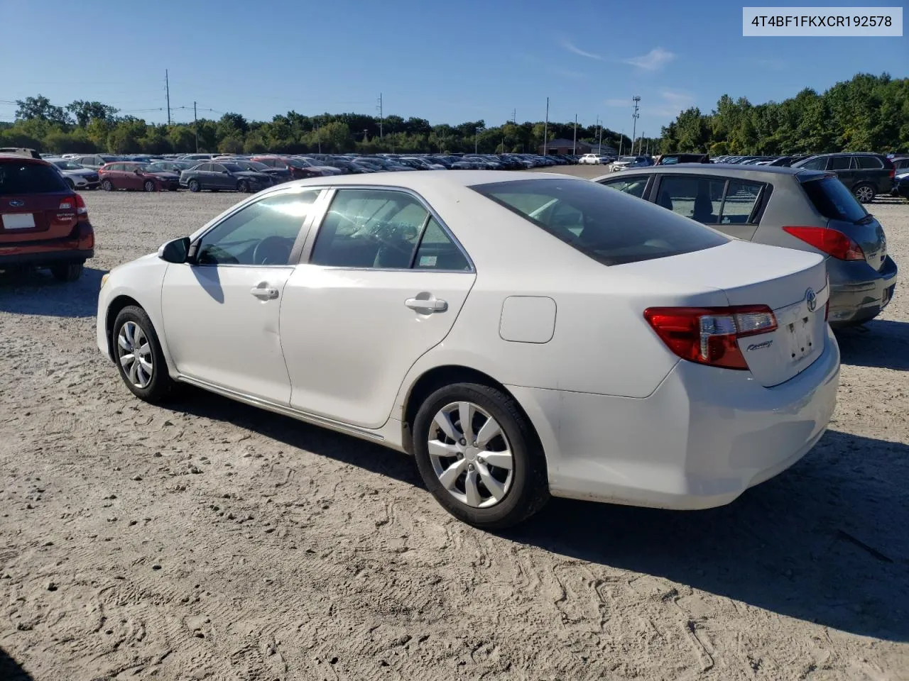 2012 Toyota Camry Base VIN: 4T4BF1FKXCR192578 Lot: 68346164