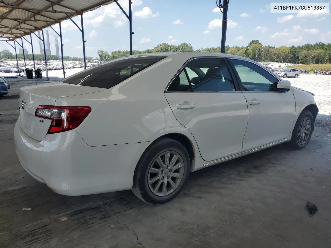 2012 Toyota Camry Base VIN: 4T1BF1FK7CU513857 Lot: 69027004