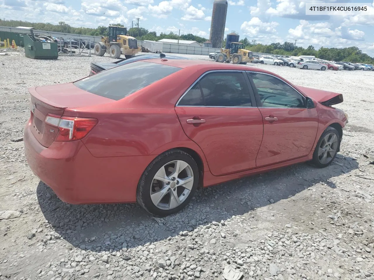 2012 Toyota Camry Base VIN: 4T1BF1FK4CU616945 Lot: 69112774