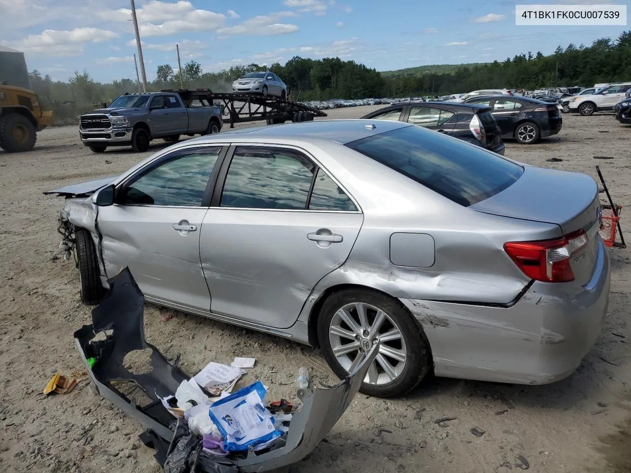 2012 Toyota Camry Se VIN: 4T1BK1FK0CU007539 Lot: 69480244