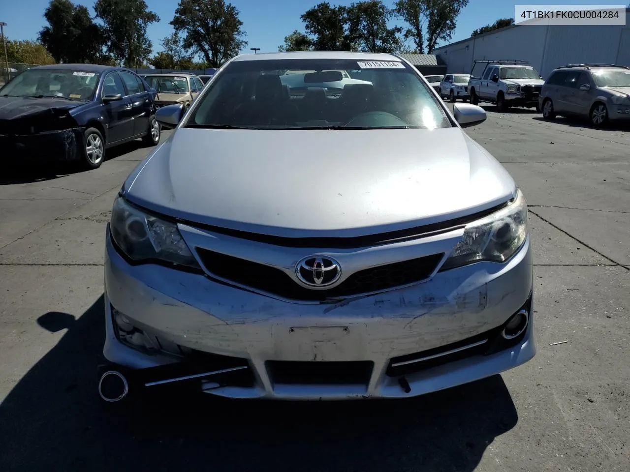 2012 Toyota Camry Se VIN: 4T1BK1FK0CU004284 Lot: 70151154