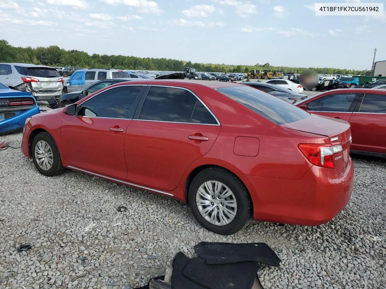 2012 Toyota Camry Base VIN: 4T1BF1FK7CU561942 Lot: 70698074