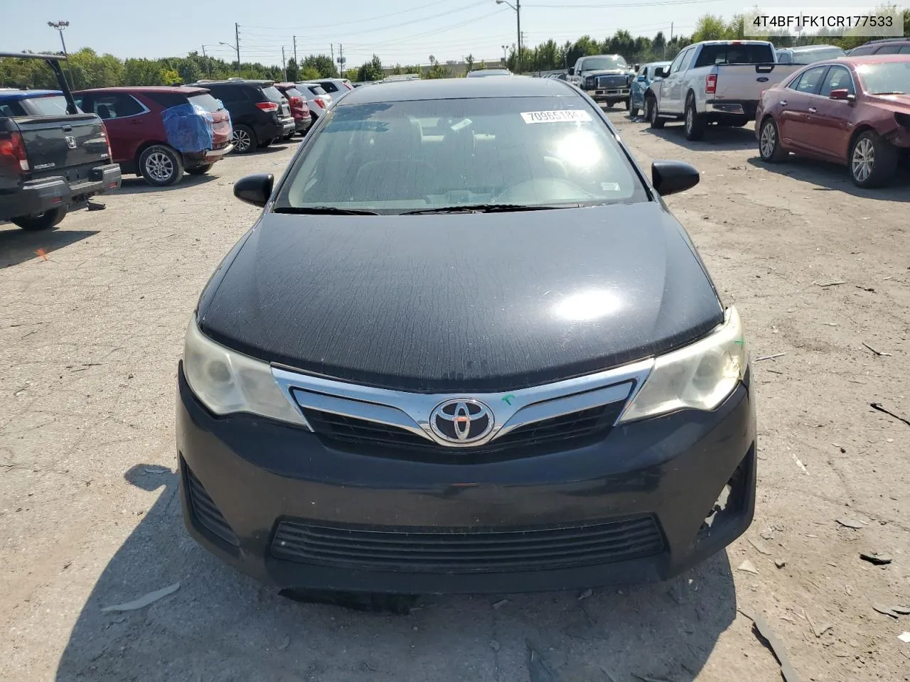 2012 Toyota Camry Base VIN: 4T4BF1FK1CR177533 Lot: 70965184