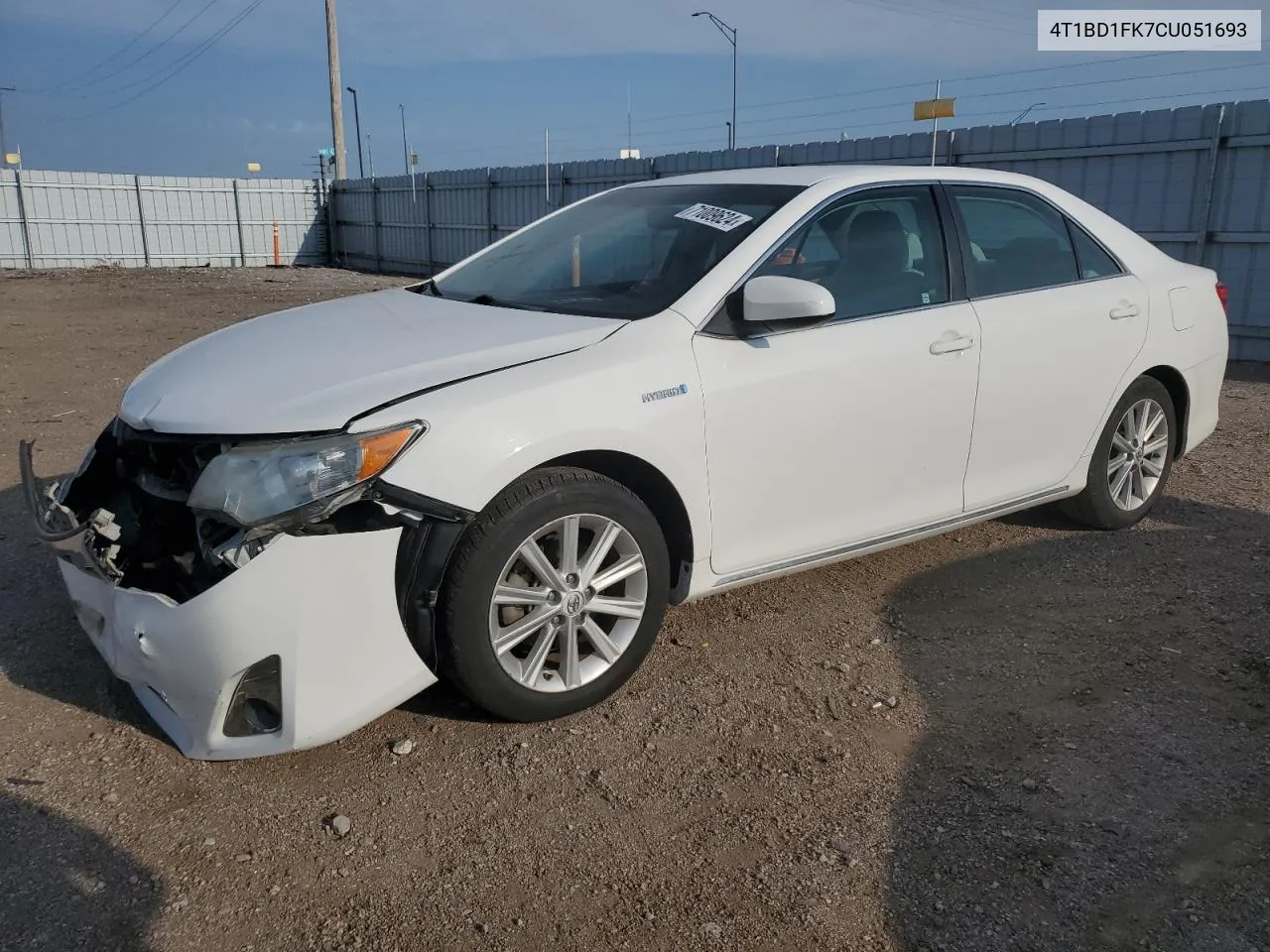 2012 Toyota Camry Hybrid VIN: 4T1BD1FK7CU051693 Lot: 71009624