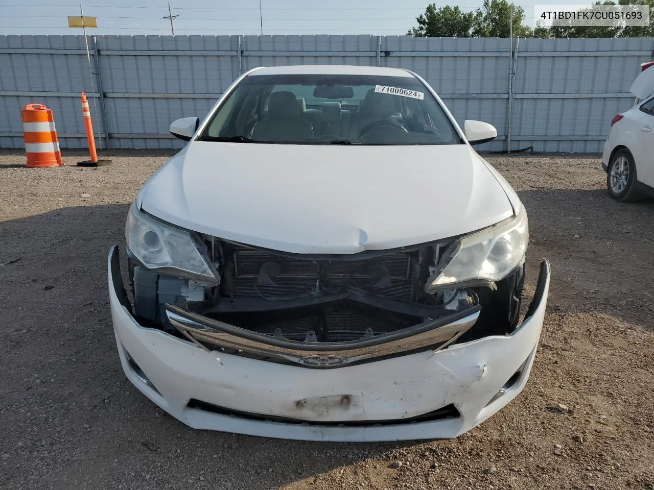 2012 Toyota Camry Hybrid VIN: 4T1BD1FK7CU051693 Lot: 71009624