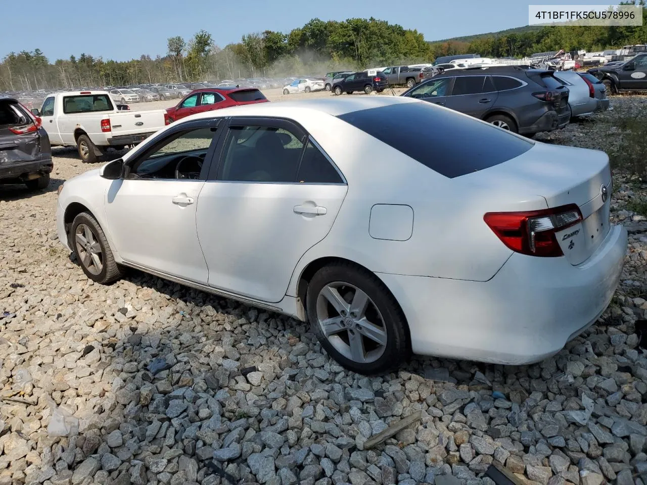 2012 Toyota Camry Base VIN: 4T1BF1FK5CU578996 Lot: 71058914