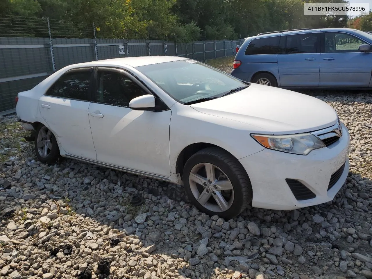 2012 Toyota Camry Base VIN: 4T1BF1FK5CU578996 Lot: 71058914