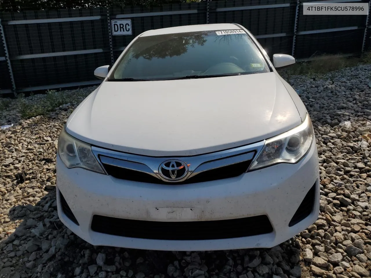 2012 Toyota Camry Base VIN: 4T1BF1FK5CU578996 Lot: 71058914