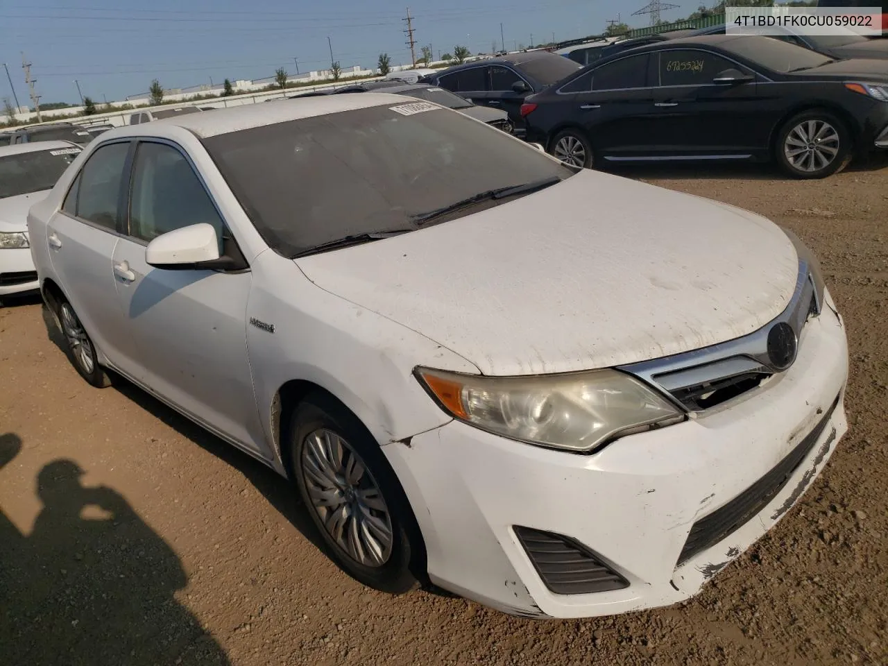 2012 Toyota Camry Hybrid VIN: 4T1BD1FK0CU059022 Lot: 71088454