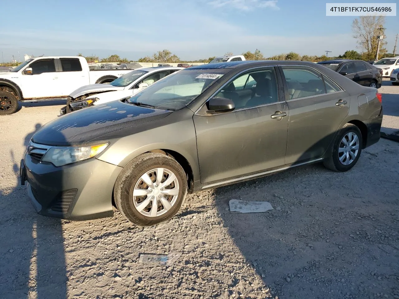 2012 Toyota Camry Base VIN: 4T1BF1FK7CU546986 Lot: 71314844