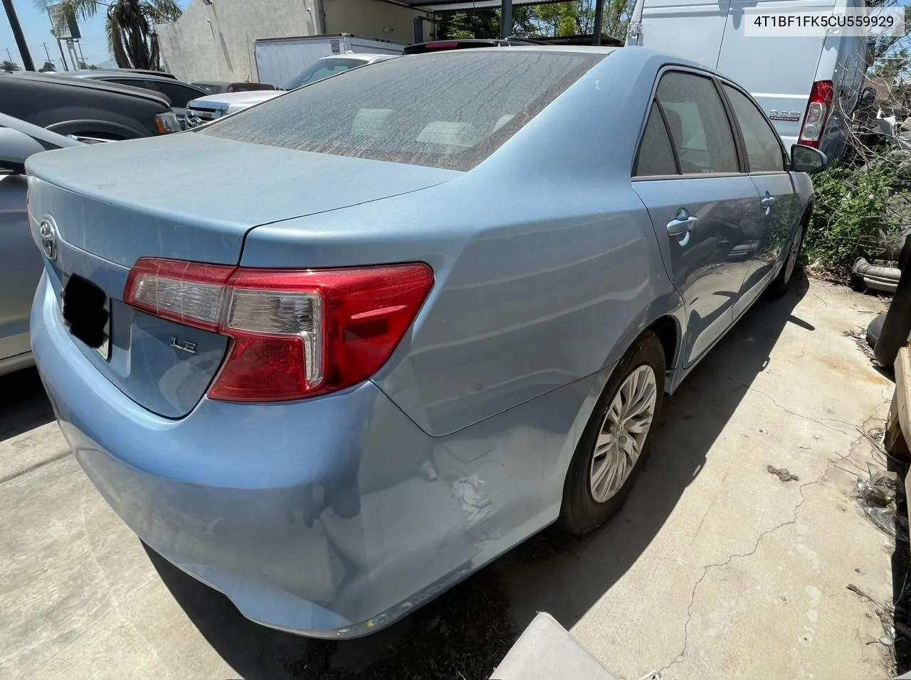 2012 Toyota Camry Base VIN: 4T1BF1FK5CU559929 Lot: 72291674