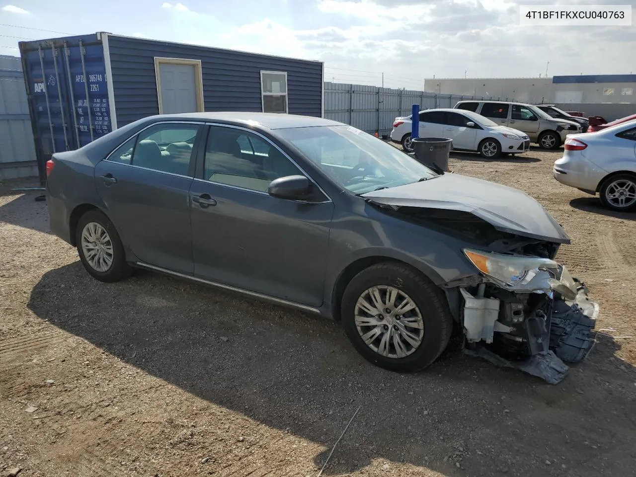 2012 Toyota Camry Base VIN: 4T1BF1FKXCU040763 Lot: 72352474