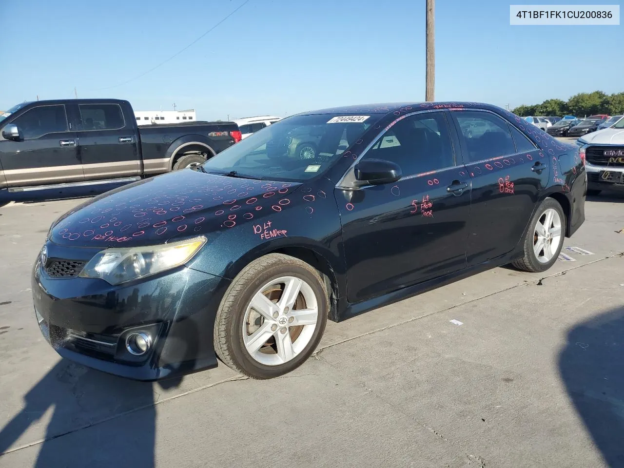 2012 Toyota Camry Base VIN: 4T1BF1FK1CU200836 Lot: 72449424