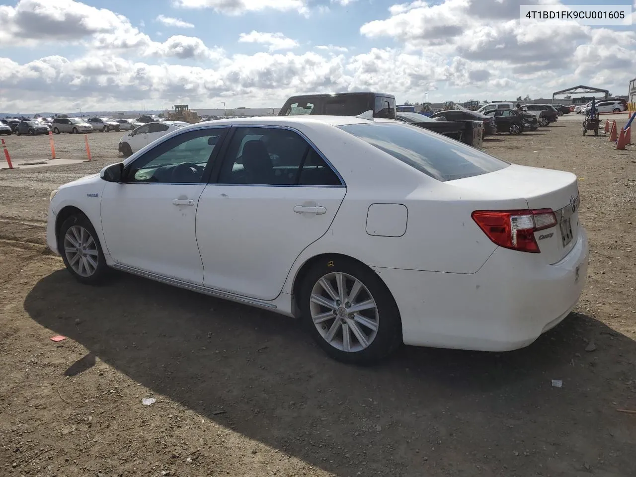 2012 Toyota Camry Hybrid VIN: 4T1BD1FK9CU001605 Lot: 72555914