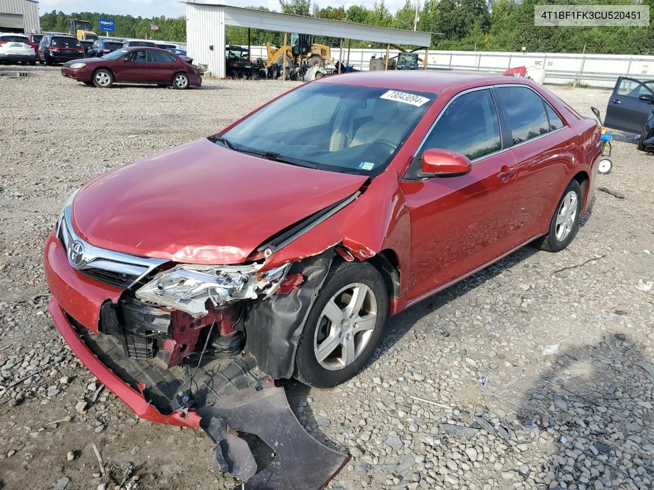 2012 Toyota Camry Base VIN: 4T1BF1FK3CU520451 Lot: 73043094