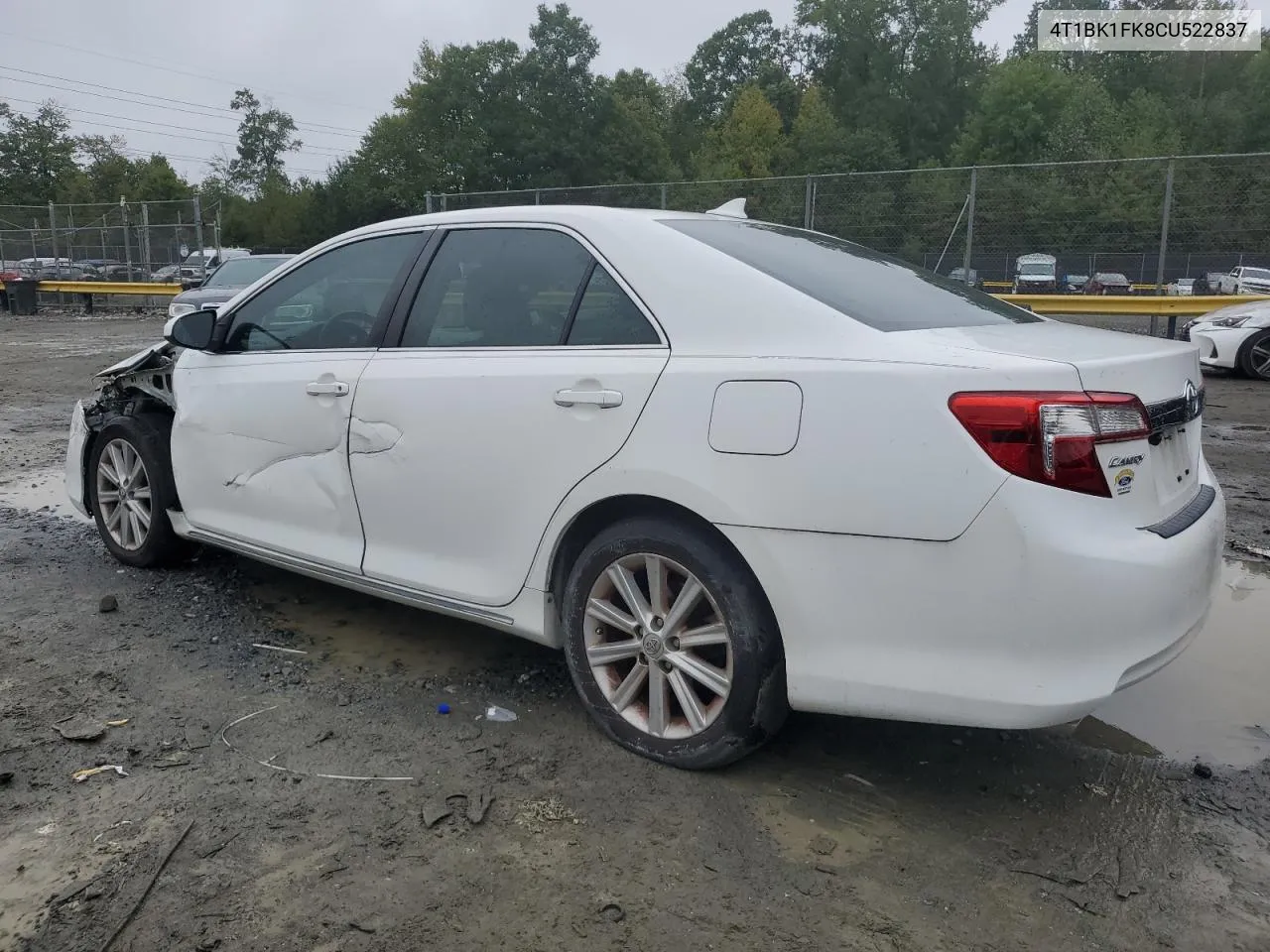 2012 Toyota Camry Se VIN: 4T1BK1FK8CU522837 Lot: 73134264