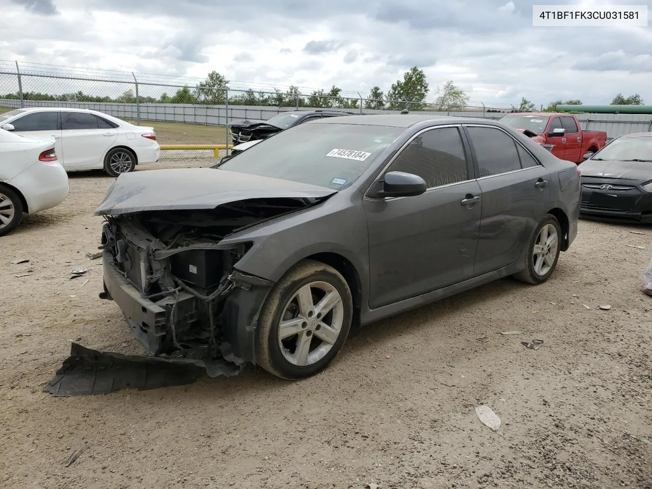 2012 Toyota Camry Base VIN: 4T1BF1FK3CU031581 Lot: 74578184