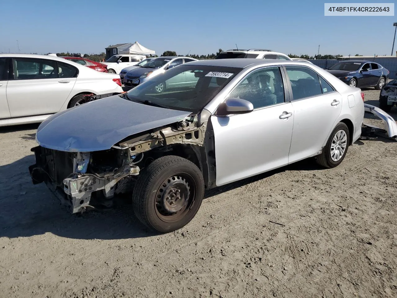 2012 Toyota Camry Base VIN: 4T4BF1FK4CR222643 Lot: 75937714